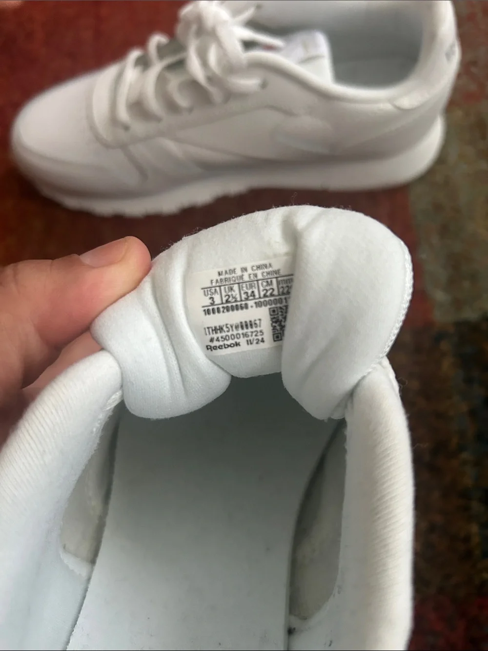 Reebok Kids White Classic Leather Sneakers